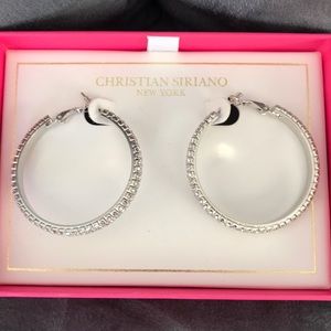 Christian Siriano rhinestone earring hoops